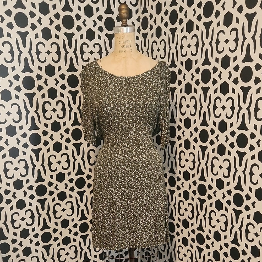 Fatface UK Delilah Olive and White Dress Sz 10US